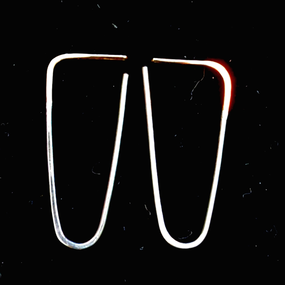 Vintage 14K Gold Sterling Silver Slip-On Earrings Mixed Metal 2.24g